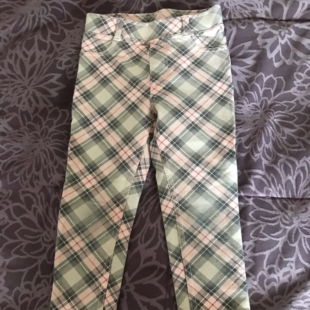 2-3Y Plaid Design Jeans